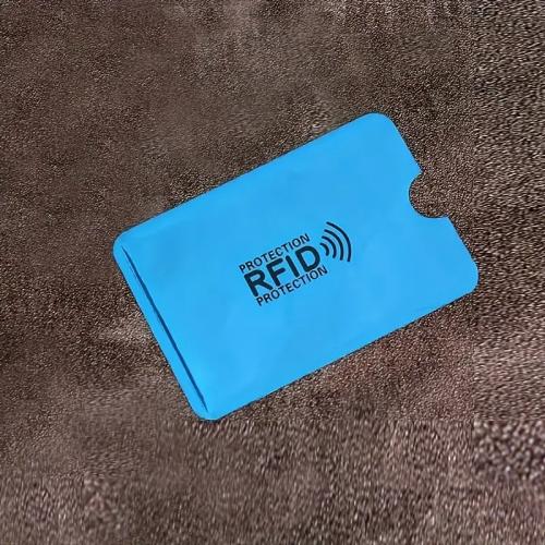 Bezpečnostný obal na kartu blokujúcu RFID a NFC platby 5 ks - modrý