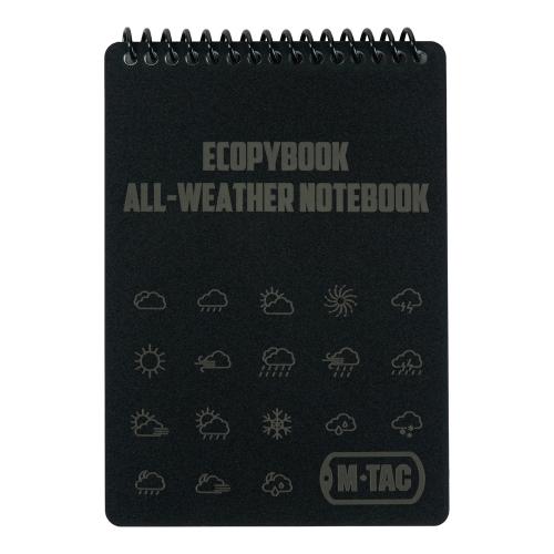 Blok so štvorčekovými listami a uhlomerom M-Tac Ecopybook Tactical - čierny-biely